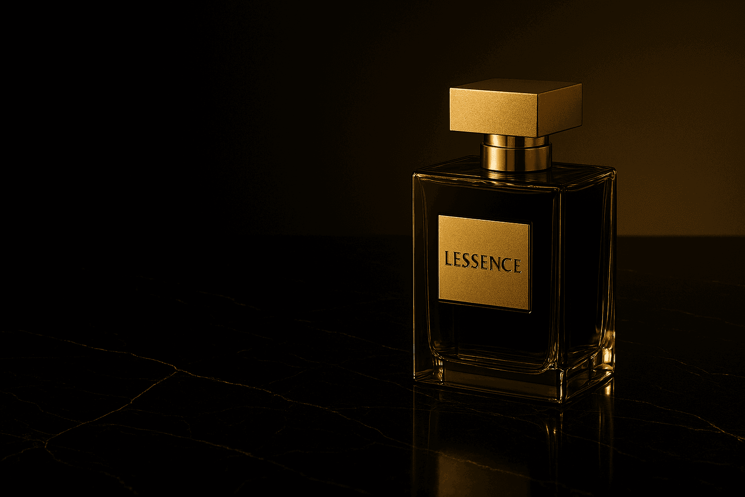 Luxury perfume bottle on dark background